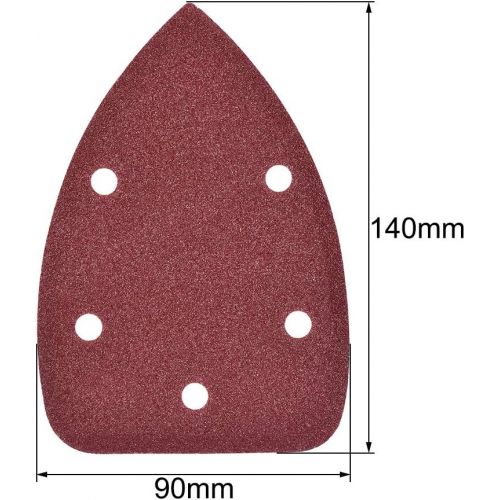  [아마존베스트]uxcell 35pcs Triangle Detail Sander Sandpaper Sanding Paper Sander Pads Sheet Assorted 5 Hole 40/80/120/240/600/1000/2000 Grits