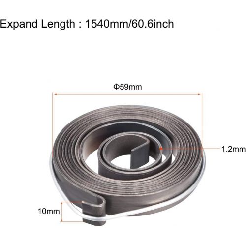  uxcell Drill Press Spring Drill Press Quill Feed Return Coil Spring Assembly Spring Steel Chemical Blackening Finish 1540mm Expand Long 59x10x1.2mm 2 Pcs