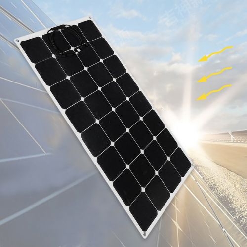  Uxcell uxcell 2pcs 100W 18V Solar Panel Charger Solar Cell Ultra Thin Flexible with MC4 Connector Charging for RV Boat Cabin Tent Car