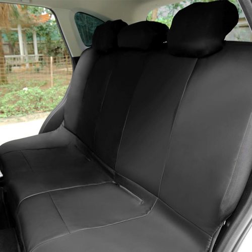  Uxcell uxcell Universal Waterproof Front Back Seat Cover Cushion Mat Protector for Car SUV Truck Black PU Leather 8pcs
