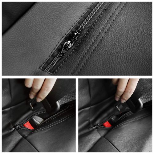  Uxcell uxcell Universal Waterproof Front Rear Seat Cover Cushion Mat Protector for Car Truck Black PU Leather 8pcs