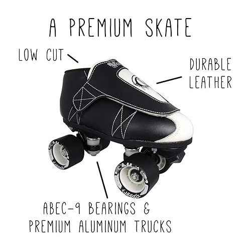  VNLA Junior Tuxedo Jam Skates - Indoor Unisex Roller Skates for Tricks, Jam and Speed Skating