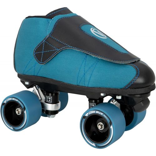  VNLA Code Blue Jam Skate - Mens & Womens Speed Skates - Quad Skates for Women & Men - Adjustable Roller Skate/Rollerskates - Outdoor & Indoor Adult Quad Skate - Kid/Kids Roller Ska