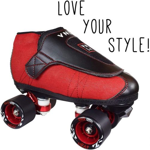  VNLA Junior Code Red Jam Skates for Men and Women - Indoor Unisex Roller Skates for Tricks and Jam Skating- Red/Black (Men 4 / Women 5)