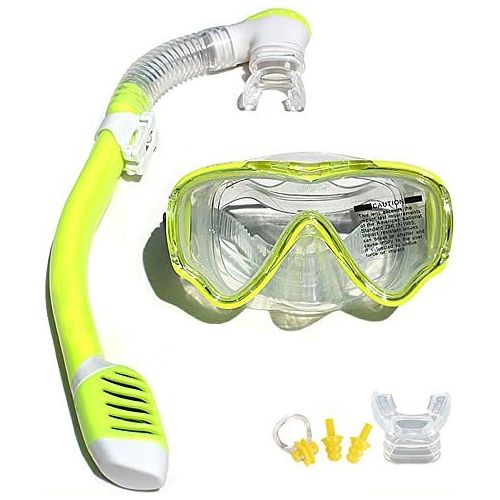  V VILISUN Taucherbrille mit Schnorchel Anti-Leck Anti-Fog Schnorchelset Tauchset aus Gehartetem Glas, ideal fuer Tauchen, Schnorcheln und Schwimmen, Kinder Tauchset mit Nasenklemme