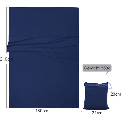  V VILISUN Sleeping Bag Liner, Lightweight Portable, Soft Travel and Camping Sheet, with Compact and Carry Bag, for Travel, Hotel