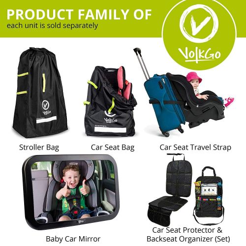 V VOLKGO VolkGo Durable Car Seat Travel Bag with E-Book  Ideal Gate Check Bag for Air Travel & Saving Money  for Safe & Secure Car Seat  Fits Car Seats, Infant Carriers & Booster
