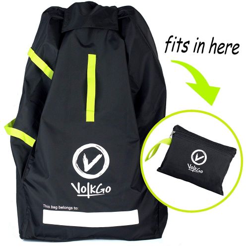  V VOLKGO VolkGo Durable Car Seat Travel Bag with E-Book  Ideal Gate Check Bag for Air Travel & Saving Money  for Safe & Secure Car Seat  Fits Car Seats, Infant Carriers & Booster