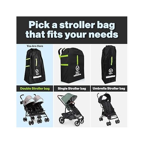  V VOLKGO Stroller Bag for Airplane, Large Stroller Bag for Airplane Travel, Jogger & Double Stroller Travel Bag - Fits Most Sizes, Gate Check Stroller Bag, Double Stroller Travel Bag, Stroller Cover