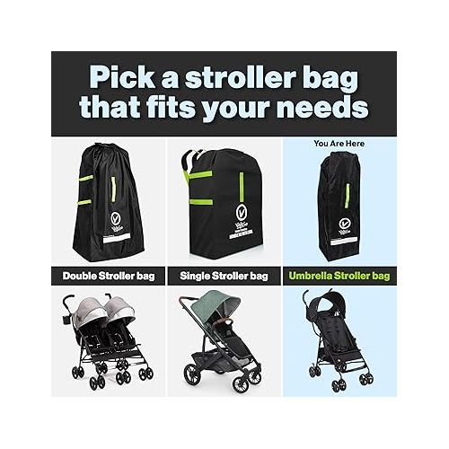  V VOLKGO Stroller Bag for Airplane, Large Stroller Bag for Airplane Travel, Jogger & Stroller Travel Bag - Fits Most Sizes, Gate Check Stroller Bag, Stroller Cover, Durable