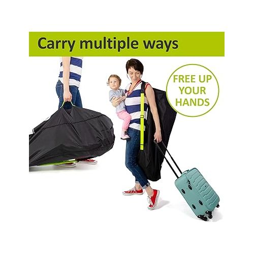  V VOLKGO Stroller Bag for Airplane, Large Stroller Bag for Airplane Travel, Jogger & Stroller Travel Bag - Fits Most Sizes, Gate Check Stroller Bag, Stroller Cover, Durable
