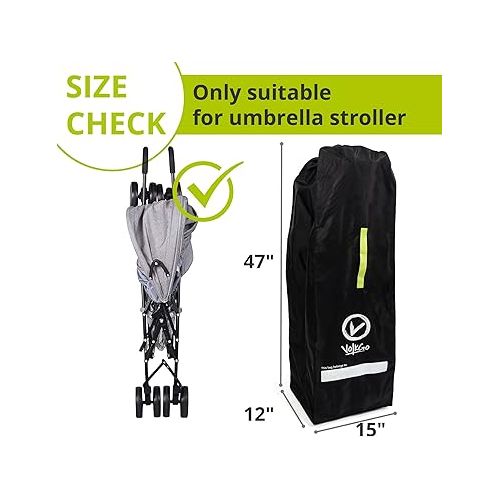  V VOLKGO Stroller Bag for Airplane, Large Stroller Bag for Airplane Travel, Jogger & Stroller Travel Bag - Fits Most Sizes, Gate Check Stroller Bag, Stroller Cover, Durable