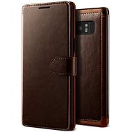 V VRS DESIGN Galaxy Note 8 Case, Premium PU Leather ID Card Slot Holder Wallet Drop Protection Cover [Wireless Charging Compatible] for Samsung Note 8 (2017) by Lumion (Layered Dandy - Brown)
