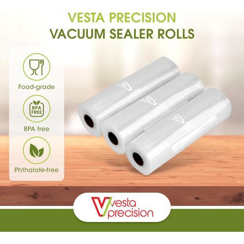  V Vesta Precision Vesta Vacuum Sealer Bags Rolls | 8x50 2 pack | ideal for Food Saver, Seal a Meal | BPA Free, Heavy Duty | Great for food vac storage or sous vide