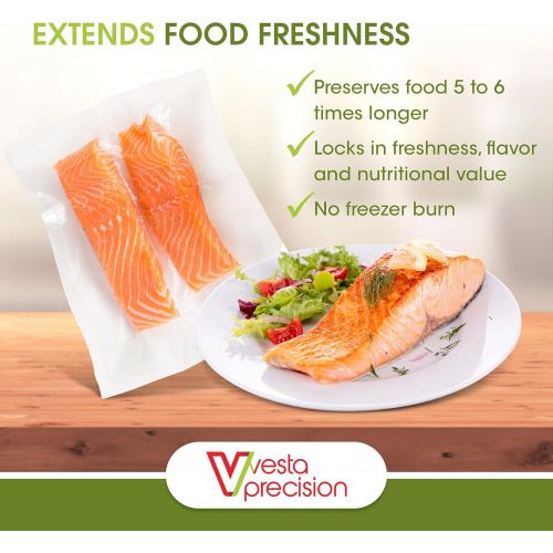  V Vesta Precision Vesta Vacuum Sealer Bags Rolls | 11x16 3 pack | ideal for Food Saver, Seal a Meal | fits well in roll slots of sealers | BPA Free, Heavy Duty | Great for food vac storage or sous v