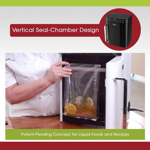  V Vesta Precision Vertical Chamber Vacuum Sealer by Vesta Precision - Vertical Vac Elite | Extends Food Freshness | Perfect for Sous Vide Cooking & food with liquid | Space-saving Vertical Design