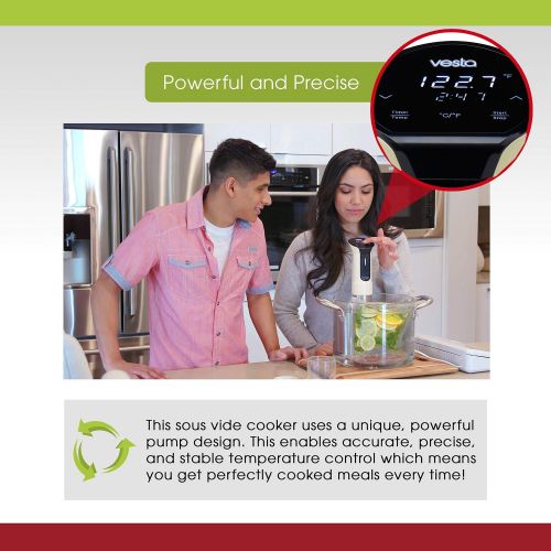  V Vesta Precision Sous Vide Immersion Circulator by Vesta Precision - Imersa II | Powerful Pump Design | Accurate Temperature Control | Easy to Use Touch Panel | Water Level Protection System | 900