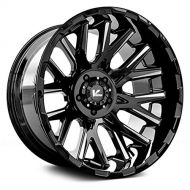 V-Rock 22 Inch V Rock VR10 Recoil 22X12 6x5.5 -44mm Black/Milled Wheel Rim