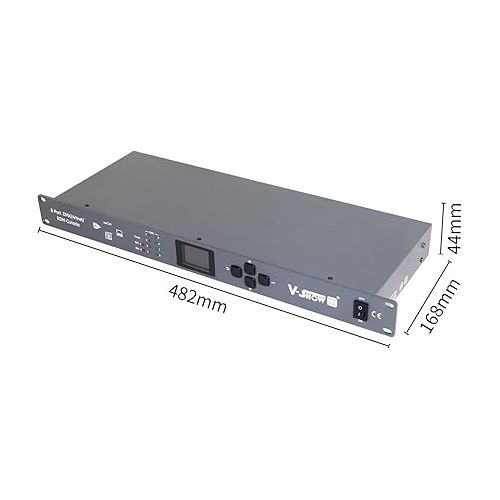  Artnet RDM DMX sACN Controller - 3 PIN DMX Splitter XLR Input and output, 4096 DMX Channel 8 Port Signal Amplifier for Stage Lighting Shows (42-FZQO-78RJ)