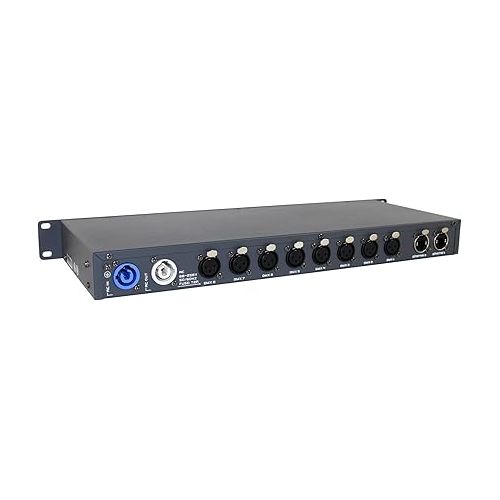  Artnet RDM DMX sACN Controller - 3 PIN DMX Splitter XLR Input and output, 4096 DMX Channel 8 Port Signal Amplifier for Stage Lighting Shows (42-FZQO-78RJ)