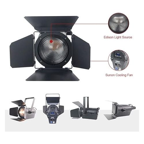  200w LED Fresnel Spotlight with Manual Zoom DMX Theater Studio Concert Stage Lighting (200w)