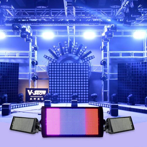  V-Show 4 Pack Halloween Strobe Light for Parties 300W Sound Activated and Flash Speed Control Stage Lighting for Home Dance DJ Bar Xmas Wedding Show Club