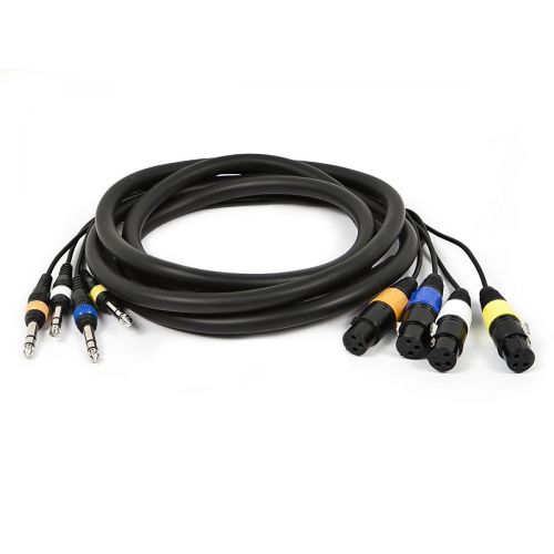 제네릭 Generic MONOPRICE 10ft 4-Channel TRS Male to XLR Female Snake Cable