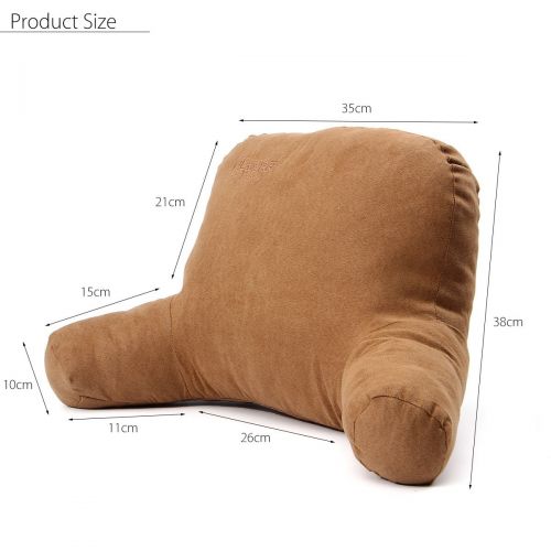 제네릭 Generic Comfort Micro Bed Rest  Reading and Bedrest Lounger  Sitting Support Pillow  Soft But Firmly Stuffed PP Cotton Fill  Backrest Pillow with Arms