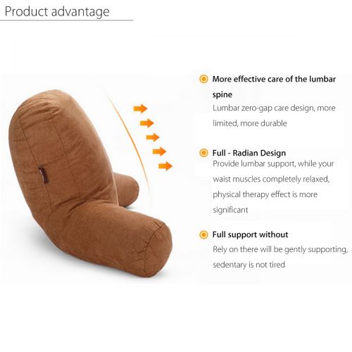 제네릭 Generic Comfort Micro Bed Rest  Reading and Bedrest Lounger  Sitting Support Pillow  Soft But Firmly Stuffed PP Cotton Fill  Backrest Pillow with Arms