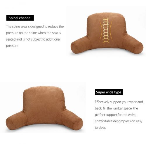 제네릭 Generic Comfort Micro Bed Rest  Reading and Bedrest Lounger  Sitting Support Pillow  Soft But Firmly Stuffed PP Cotton Fill  Backrest Pillow with Arms