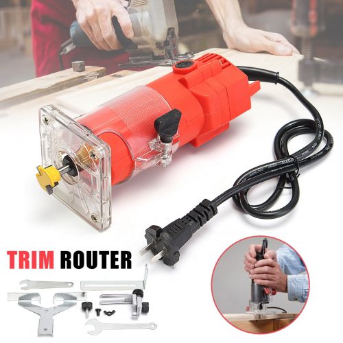 제네릭 Generic 220V 300W 30000RPM 14inch 6.35mm Electric Hand Trimmer Router Edge Wood Laminate Palm Router Joiners Tool Woodworking