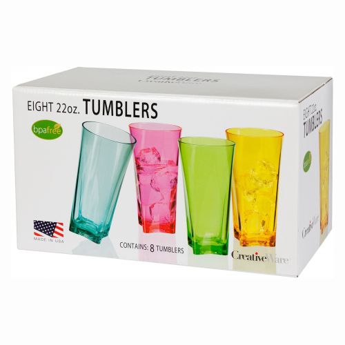 제네릭 Generic Creative Ware Atlantis 20 oz Tumbler Set, Assorted Colors, 8pk