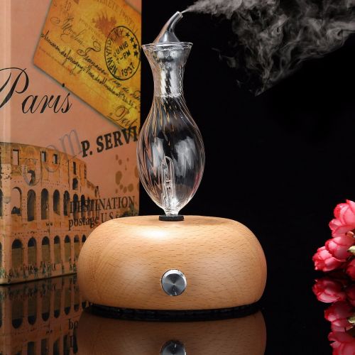 제네릭 Generic LED Color Change Nebulizing Pure Essential Oil Fragrance Humidifier Air Aroma Wood Glass Diffuser For Home Office Winter Best Gift