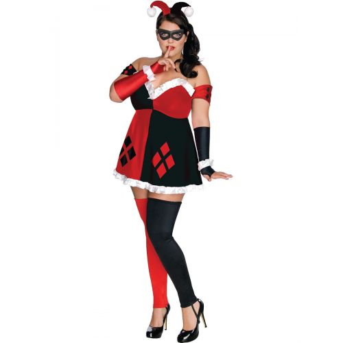 제네릭 Generic DC Comics Super Villains Harley Quinn Womens Plus Size Adult Halloween Costume, Womens Plus