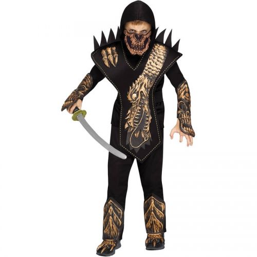 제네릭 Generic Gold Skull Dragon Ninja Boys Child Halloween Costume