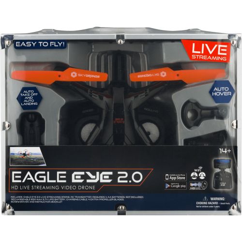 제네릭 Generic Sky Drones HD Live Streaming Eagle Eye 2.0 Video Drone, 1.0 CT