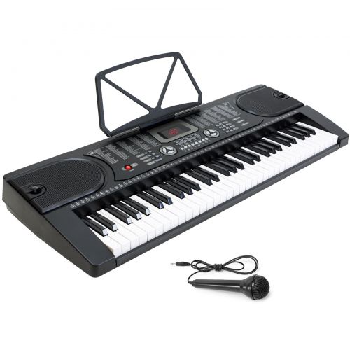 제네릭 V.I.P. 61-Key Electronic Piano Keyboard with 7-Position Adjustable Stand & Microphone - Black