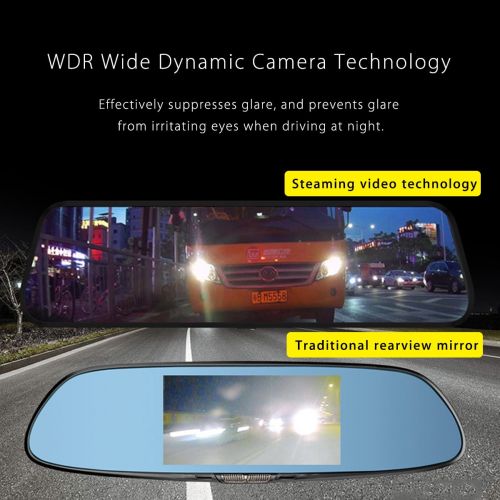 제네릭 Generic 10 Dual Lens Stream Media HD 1080P Full Screen Touch Car Rear View Mirror DVR Camera Dash Cam with Night Vision, Video Recording, G-Sensor, Motion Detection