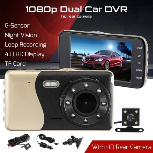 제네릭 Generic 4 Dual Lens Car DVR Camera Dash Cam Dashboard Camera Video Rear Recorder G-Sensor Night Vision HD 1080P