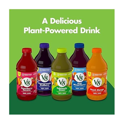  V8 Blends 100% Juice Pomegranate Blueberry Juice, 46 fl oz Bottle (Case of 6)