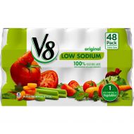 V8 Original Low Sodium 100% Vegetable Juice, 5.5 Ounce, 48 Count