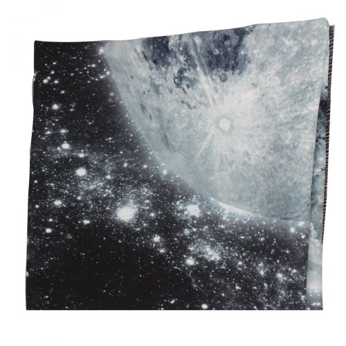  VAKADO Moon Tapestry Wall Hanging Space Galaxy Starry Night Sky Stars Bohemian Trippy Universe Planet Blanket Home Decor for Dorm Room Bedroom 51X59,Dark Black White