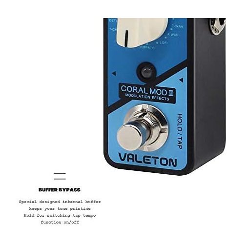  [아마존베스트]Valeton Coral Mod II Digital Modulation Chorus Flanger Phaser Univibe Tremolo Lofi Multi Effect Guitar Bass Pedal