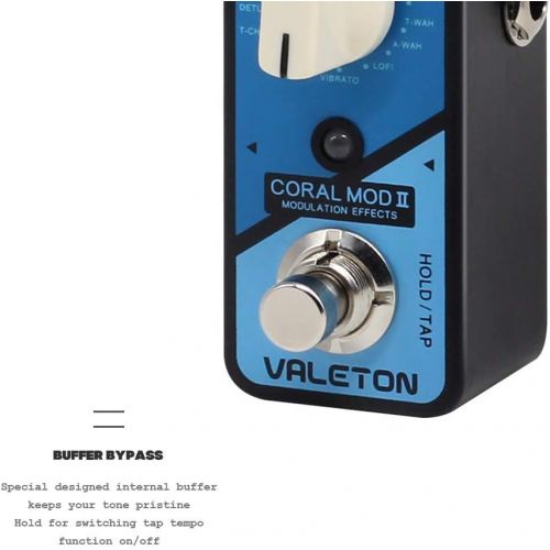  [아마존베스트]Valeton Coral Mod II Digital Modulation Chorus Flanger Phaser Univibe Tremolo Lofi Multi Effect Guitar Bass Pedal