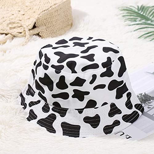  [아마존베스트]VALICLUD Fishing Hat Cow Grain Sun Protection Bucket Hat Summer Safari Cap for Hiking Beach Sports