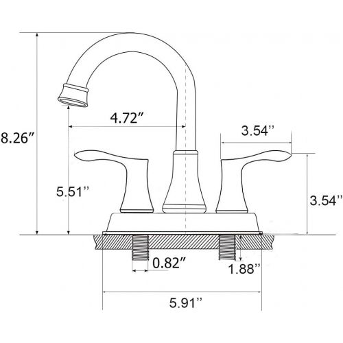  VALISY 2 Handle Stainless Steel Brushed Nickel Bathroom Sink Faucet, Lavatory Vanity Faucets Set with Pop-up Drain & Water Hoses