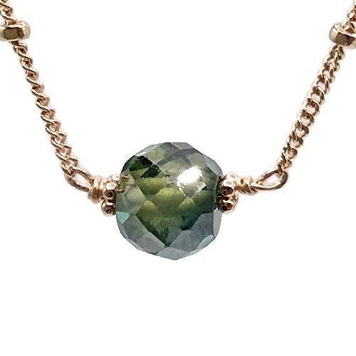  VAN DER MUFFINS JEWELS 2.30 Carat Genuine Diamond Necklace | Blue-Green Antique Gemstone Jewelry | Unique Birthday Gifts