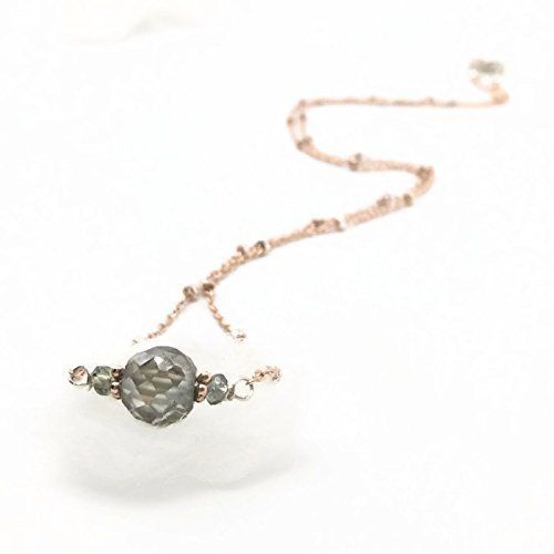  VAN DER MUFFINS JEWELS 2.0 Carat Real Antique Diamond Necklace | Rose Gold 925 Fine Jewelry Sale | Unique Hoilday Gifts | 16 Inch