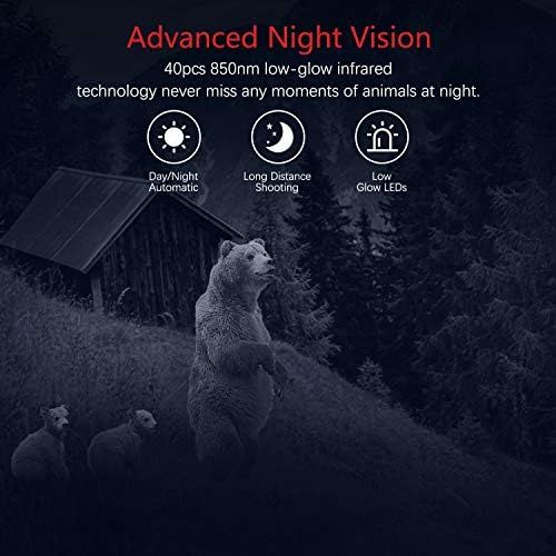  [아마존베스트]VANBAR Wildlife Camera 20MP 1080 Full HD Wildlife Camera with Motion Sensor Night Vision IP66 Waterproof and 0.2s Fast Trigger Speed Night Vision Wildlife Camera for Monitoring Wil