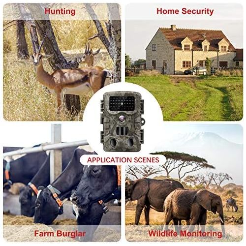  [아마존베스트]VANBAR Wildlife Camera 20MP 1080 Full HD Wildlife Camera with Motion Sensor Night Vision IP66 Waterproof and 0.2s Fast Trigger Speed Night Vision Wildlife Camera for Monitoring Wil